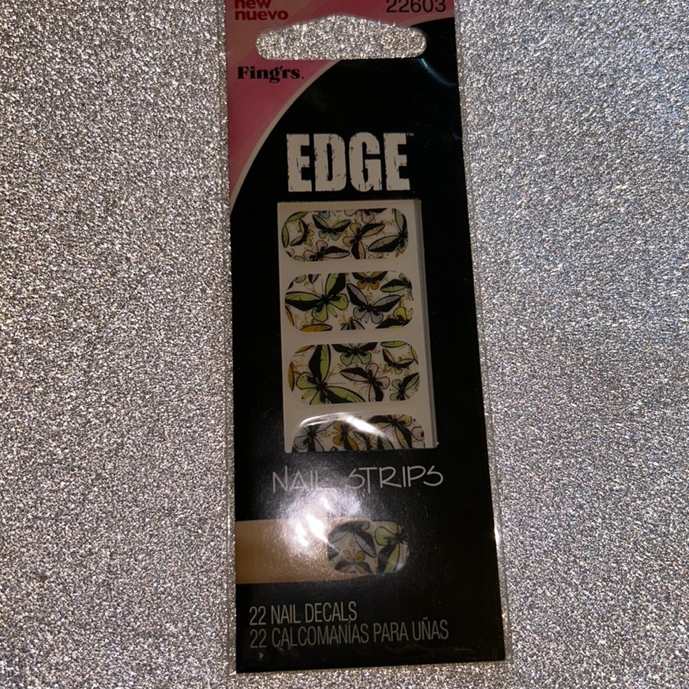 Fingrs nail strips butterflies 22 decals new in package stocking stuffer